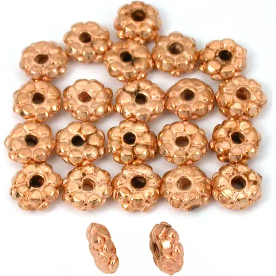 15g Bali Spacer Beads Copper Plated 7.5mm Approx 20 {1}