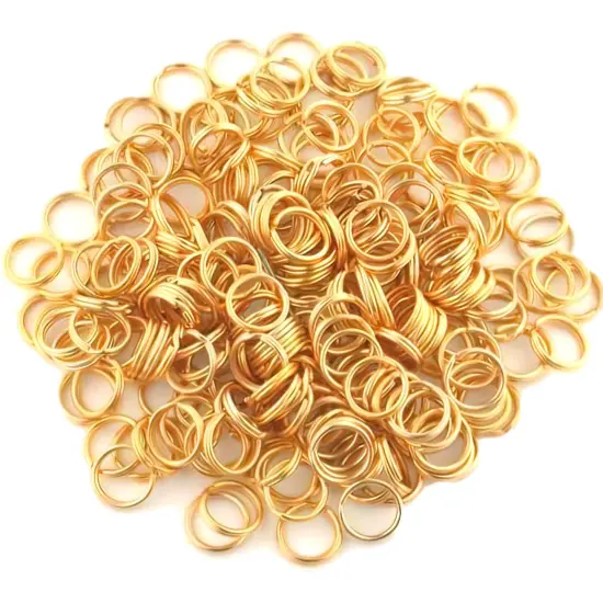 250 Gold Plated Split Ring Jewelry Chain Parts 9mm {1}