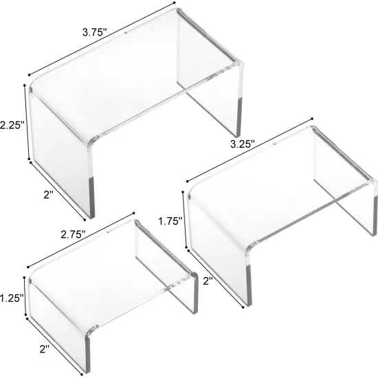 FindingKing 6 Clear Acrylic Jewelry Display Risers Showcase Fixtures {3}