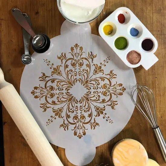 Small Turn of the Century Medallion Cake Stencil | C332S by Designer Stencils | Cake Decorating Tools | Baking Stencils for Royal Icing, Airbrush, Dusting Powder | Reusable Plastic Food Grade Stencil for Cakes | Easy to Use & Clean Cake Stencil {3}