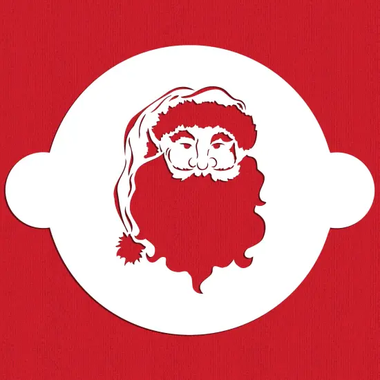 Santa Cake Stencil | C099 by Designer Stencils | Cake Decorating Tools | Baking Stencils for Royal Icing, Airbrush, Dusting Powder | Reusable Plastic Food Grade Stencil for Cakes | Easy to Use & Clean Cake Stencil {1}