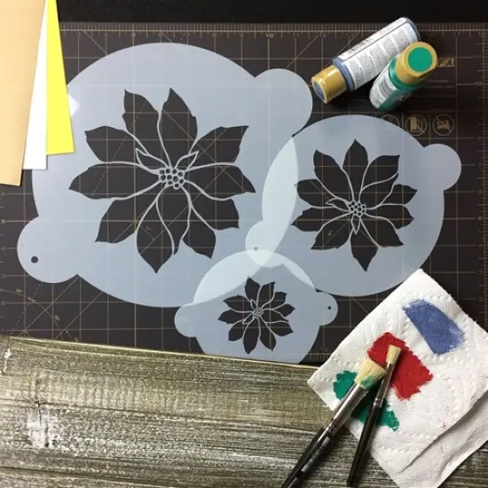 Poinsettia Cake Stencil | C091 by Designer Stencils | Cake Decorating Tools | Baking Stencils for Royal Icing, Airbrush, Dusting Powder | Reusable Plastic Food Grade Stencil for Cakes | Easy to Use & Clean Cake Stencil {4}