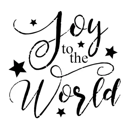 Joy to the World Embossing 12 x 12 Stencil | FS049 by Designer Stencils | Word & Phrase Stencils | Reusable Stencils for Painting on Wood, Wall, Tile, Canvas, Paper, Fabric, Furniture, Floor | Reusable Stencil for Home Makeover | Easy to Use & Clean {1}