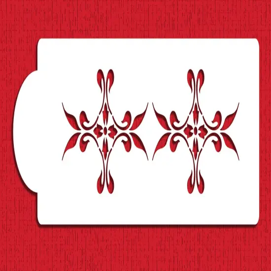 French Medallion Cake Stencil Side | C068 by Designer Stencils | Cake Decorating Tools | Baking Stencils for Royal Icing, Airbrush, Dusting Powder | Reusable Plastic Food Grade Stencil for Cakes | Easy to Use & Clean Cake Stencil {1}