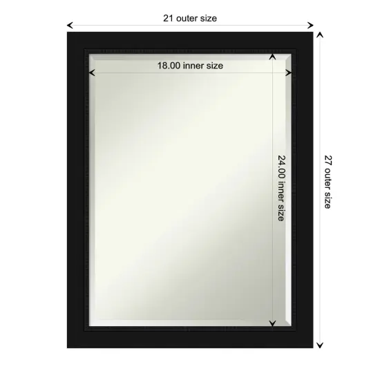 Beveled Bathroom Wall Mirror, Avon Black Frame {1}