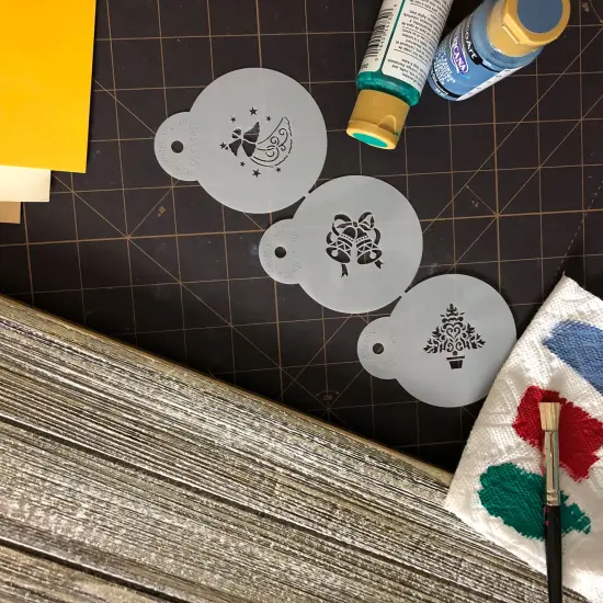 1.5-Inch Small Christmas Cookie & Cupcake Stencils: Christmas Tree, Angel, Bells | C194 by Designer Stencils | {5}