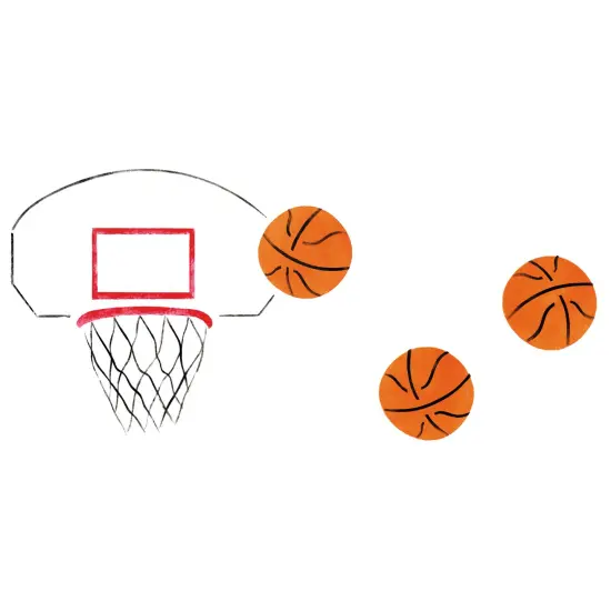 Basketball Wall Stencil | 247 by Designer Stencils | Reusable Art Craft Stencils for Painting on Walls, Canvas, Wood | Reusable Plastic Paint Stencil for Home Makeover | Easy to Use & Clean Art Stencil {1}