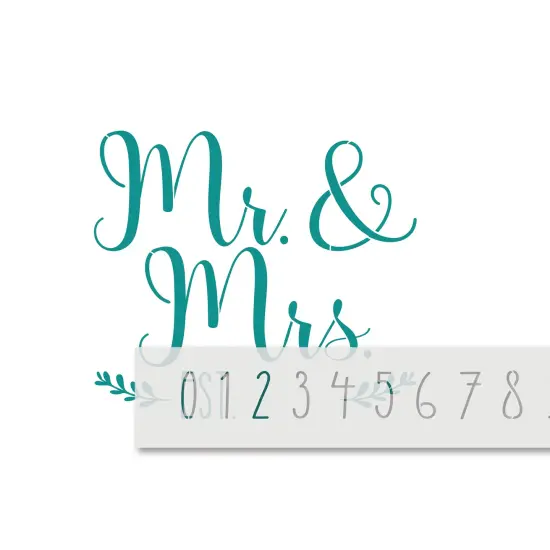 Mr & Mrs with Est. Date Embossing 12 x 12 Stencil | FS100 by Designer Stencils | Word & Phrase Stencils | {4}