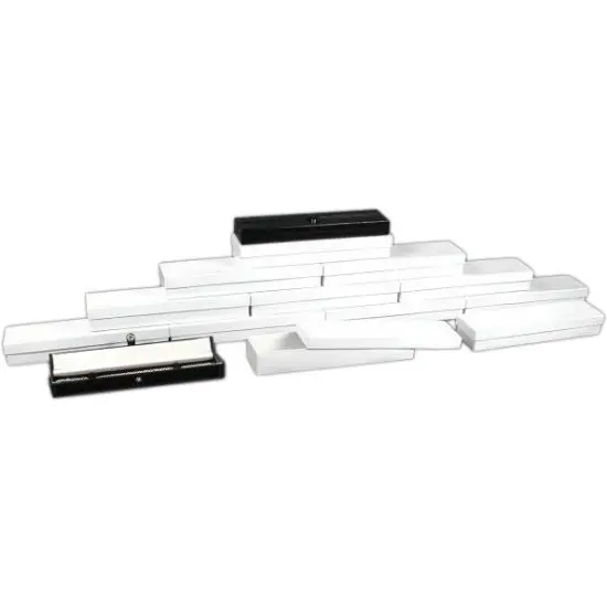 12 Bracelet Watch Boxes Black Leather Gift Case Display {1}