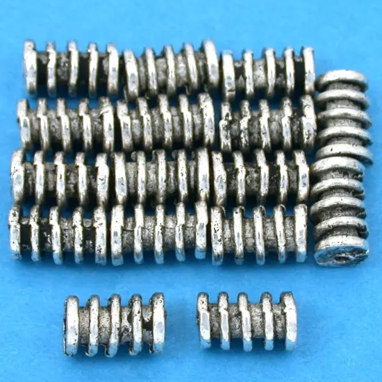 15g Bali Tube Beads Antique Silver Plate 9mm Approx 16 {1}