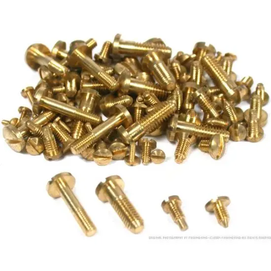 100 Clock Bell Case Screws Brass Clockmaker Tool Parts {1}