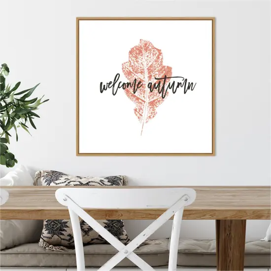 Harvest Sentiments VIII by Moira Hershey 22-in. W x 22-in. H. Canvas Wall Art Print Framed in Natural {4}