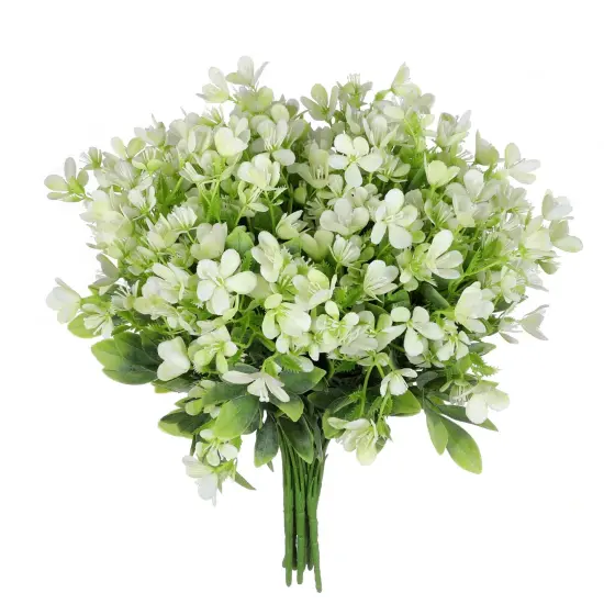 Grand Verde Wildflowers Artificial Flowers Real Touch Bouquets Faux Ranunculus Bulk Greenery, 10pcs White {1}