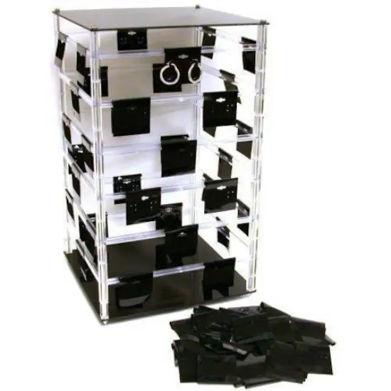 Revolving Rotating Acrylic Earring Display & 100 2" Cards {1}