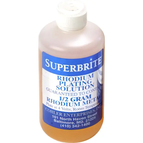 SuperBrite Rhodium Plating Solution 1/2 Gram Metal Professional Jewelers Tool {1}