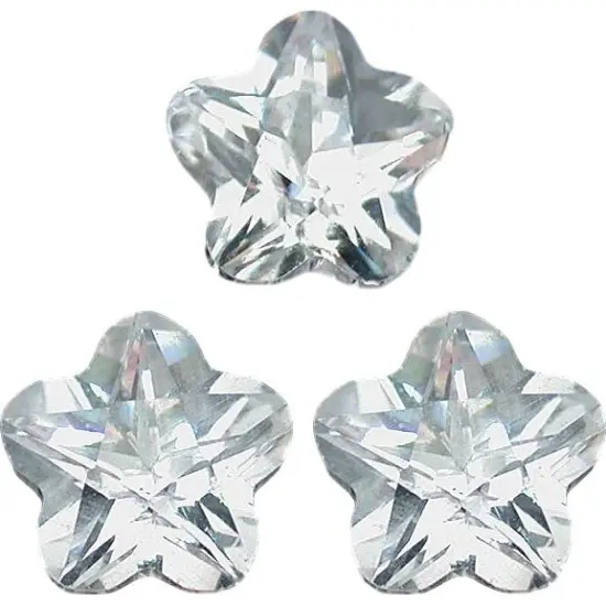 3 White Flower Cubic Zirconia 5mm {1}