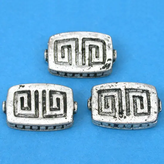 Fluted Rectangle Beads Antique Silver Plt 19mm Approx 3 {1}