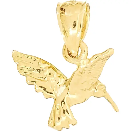 Hummingbird Charm 14K Gold 11mm {2}