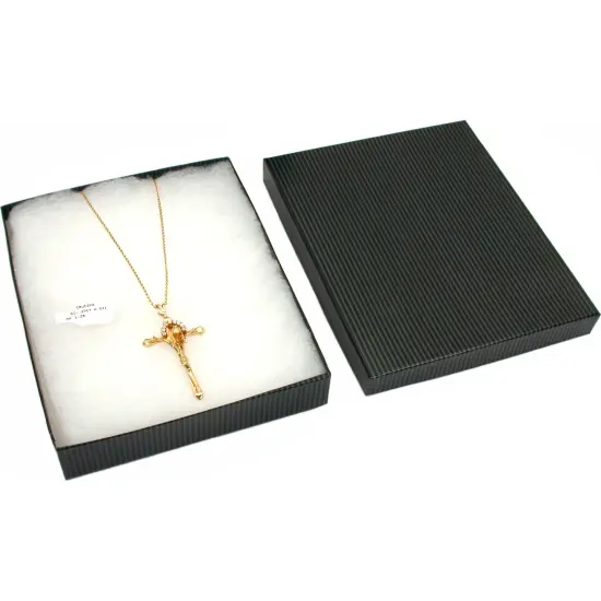 50 Black Stripe Cotton Filled Jewelry Gift Box 6 1/8" {5}