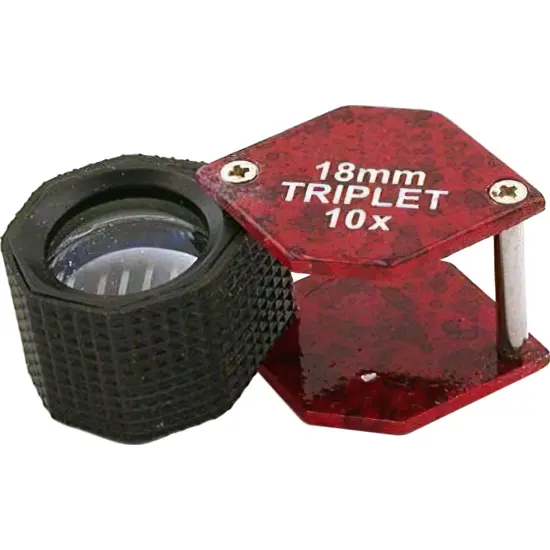 10x Red Hexagon Loupe Jewelers Gem Magnifier Tool 18mm {1}