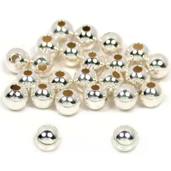 24 Sterling Silver Ball Beads Jewelry Beading 3mm Part {1}