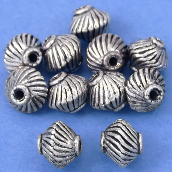 Bali Saucer Beads Antique Silver Plated 7.5mm Approx 10 {1}