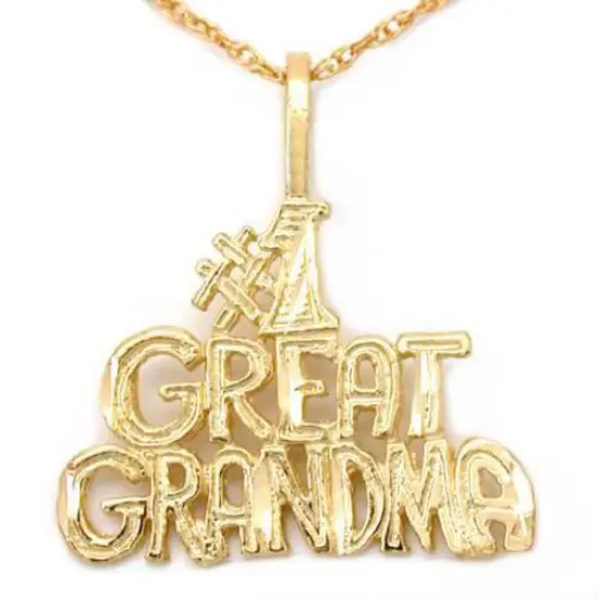 14K Gold #1 Great Grandma Charm 18" Chain Jewelry {4}