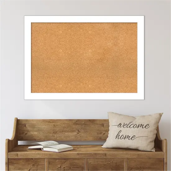 Cork Board, Wedge White Frame - Bulletin Board, Organization Board, Pin Board {6}