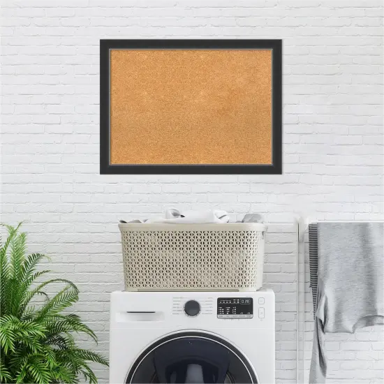 Cork Board, Corvino Narrow Black Wood Frame - Bulletin Board, Organization Board, Pin Board {6}