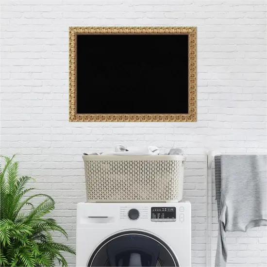 Cork Board, Florentine Gold Wood Frame - Bulletin Board, Organization Board, Pin Board Black Cork {6}