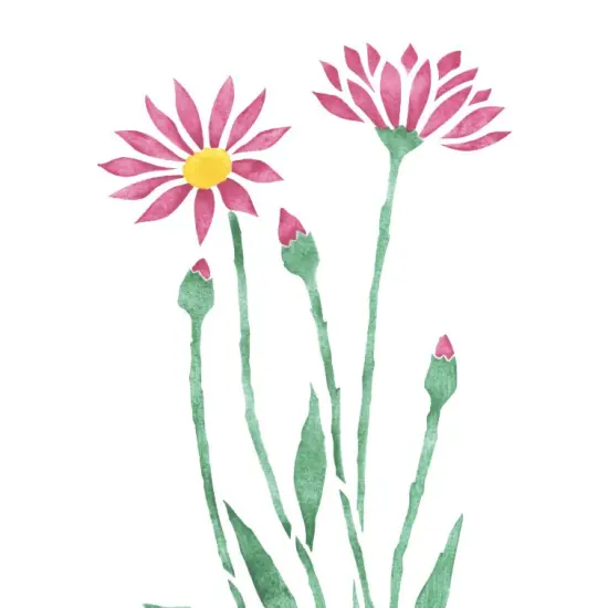 Immortelle Flower Wall Stencil | 2057 by Designer Stencils | Reusable Art Craft Stencils for Painting on Walls, Canvas, Wood | {2}