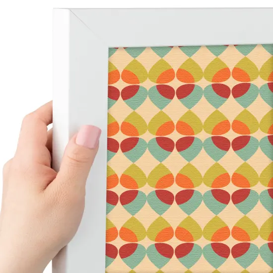 PinPix Custom Bulletin Board Kaliedescope Poster Board Has a Fabric Style Canvas Finish, Framed in Satin White Frame, by ArtToFrames (PinPix-564) {3}