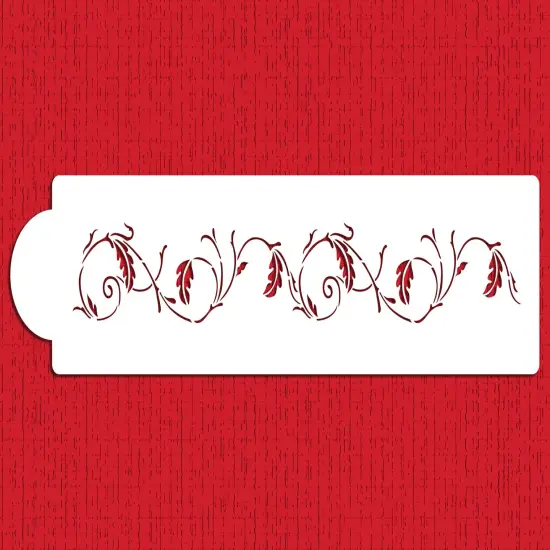 Oak Leaf Cake Stencil Side | C120T by Designer Stencils | Cake Decorating Tools | Baking Stencils for Royal Icing, Airbrush, Dusting Powder | Reusable Plastic Food Grade Stencil for Cakes | Easy to Use & Clean Cake Stencil {1}
