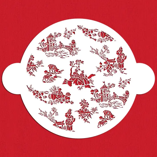 Large French Toile Cake Stencil | C159 by Designer Stencils | Cake Decorating Tools | Baking Stencils for Royal Icing, Airbrush, Dusting Powder | Reusable Plastic Food Grade Stencil for Cakes | Easy to Use & Clean Cake Stencil {1}
