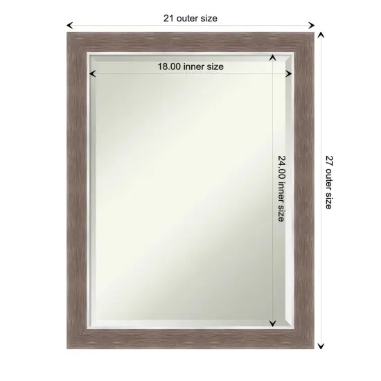 Beveled Bathroom Wall Mirror, Noble Mocha Frame {1}