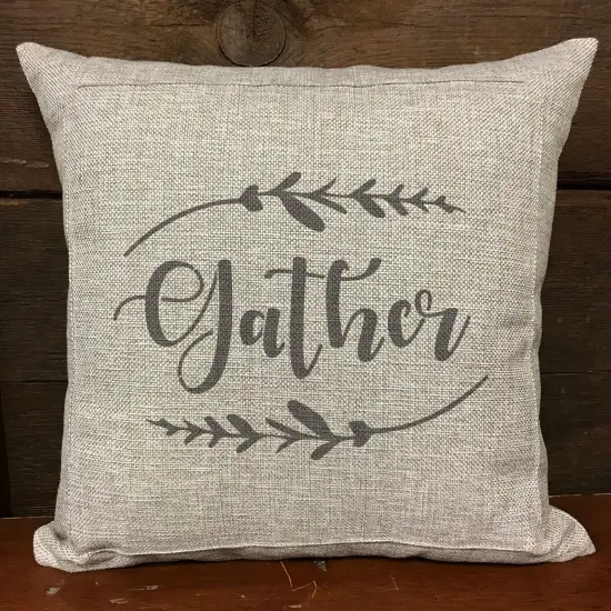 Gather with Leaf Sprigs Embossing 12 x 12 Stencil | FS019 by Designer Stencils | Word & Phrase Stencils | Reusable Stencils for Painting on Wood, Wall, Tile, Canvas, Paper, Fabric, Furniture, Floor | Reusable Stencil for Home Makeover {2}