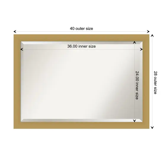 Beveled Bathroom Wall Mirror, Grace Brushed Gold Frame {1}