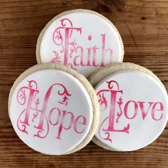 Hope, Faith and Love Cookie Stencil Set | C1010 by Designer Stencils | Baking Stencils for Royal Icing, Airbrush, Dusting Powder | {2}