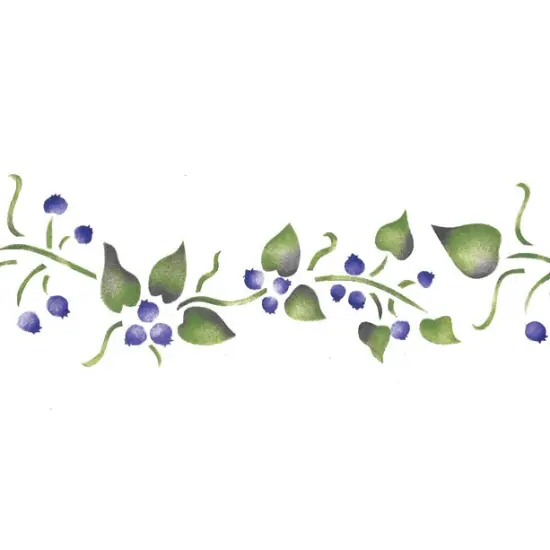 Blueberry Vine Wall Stencil Border | 174 by Designer Stencils | Floral Stencils | Reusable Art Craft Stencils for Painting on Walls, Canvas, Wood | Reusable Plastic Paint Stencil for Home Makeover | Easy to Use & Clean Art Stencil {2}