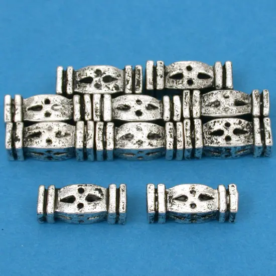 Rectangle Tube Beads Antique Silver Plt 13mm Approx 10 {1}