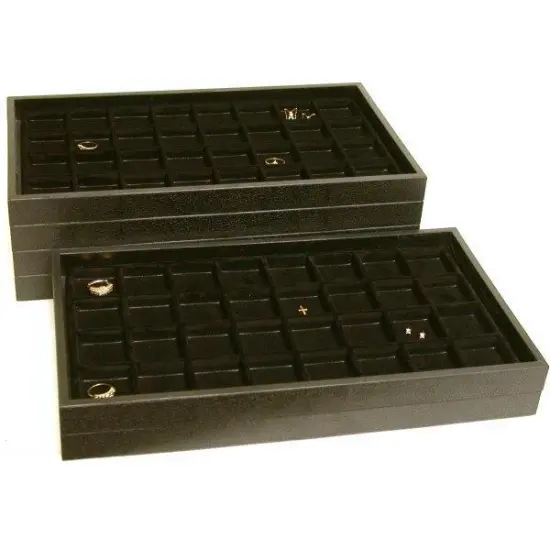 6 Black 32 Compartment Display Insert & Stackable Trays {1}