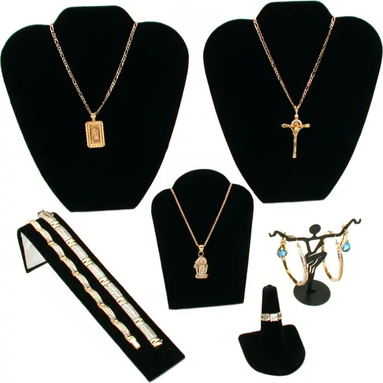 Black Velvet Jewelry Display 6Pc Starter Set Bonus {1}