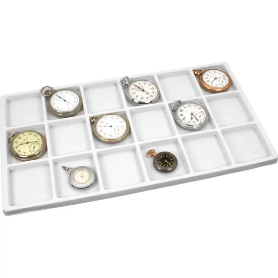 Glass Top Display Case Box 18 Slot White Tray Insert New {3}