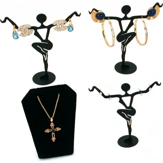 3 Lady Dancers Earring Displays Jewelry Set Free Bonus {1}