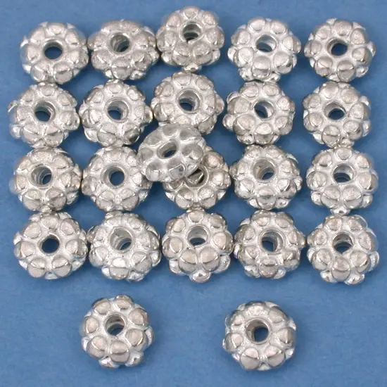 15g Bali Spacer Beads Silver Plated 7.5mm Approx 20 {1}