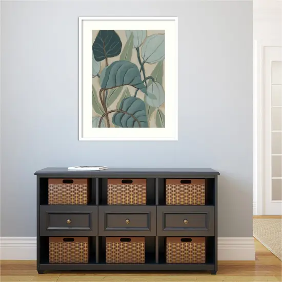 Slate Palms II by June Erica Vess Wood Framed Wall Art Print {6}
