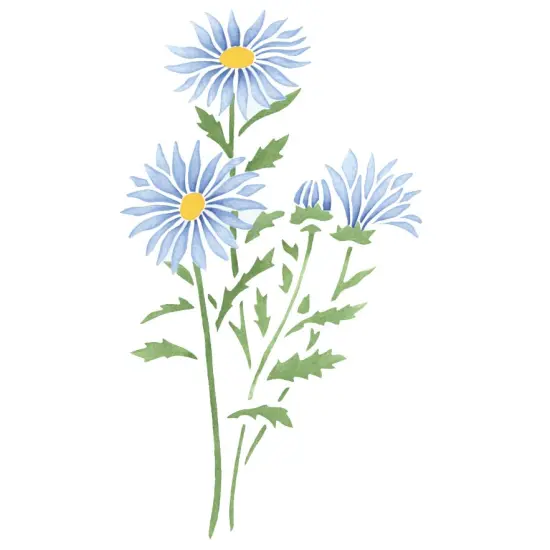 Aster Flower Wall Stencil | 2029 by Designer Stencils | Reusable| {1}