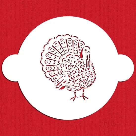 Feathered Turkey Cake & Pie Stencil | C1044 by Designer Stencils | Cake Decorating Tools | Baking Stencils for Royal Icing, Airbrush, Dusting Powder | Reusable Plastic Food Grade Stencil for Cakes | Easy to Use & Clean Cake Stencil {1}