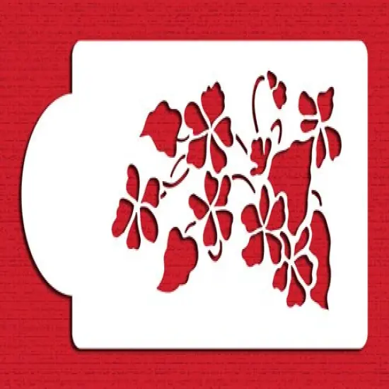 Violets Cake Stencil | C004 by Designer Stencils | Cake Decorating Tools | Baking Stencils for Royal Icing, Airbrush, Dusting Powder | Reusable Plastic Food Grade Stencil for Cakes & Cookies | Easy to Use & Clean Cake & Cookie Stencil {1}