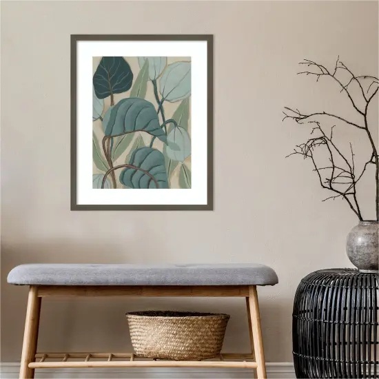 Slate Palms II by June Erica Vess Wood Framed Wall Art Print {4}